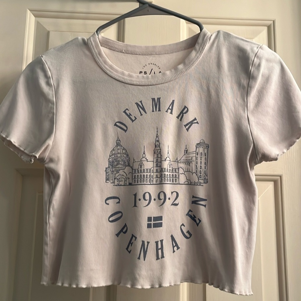 small Pacsun Denmark Copenhagen lettuce hem baby tee